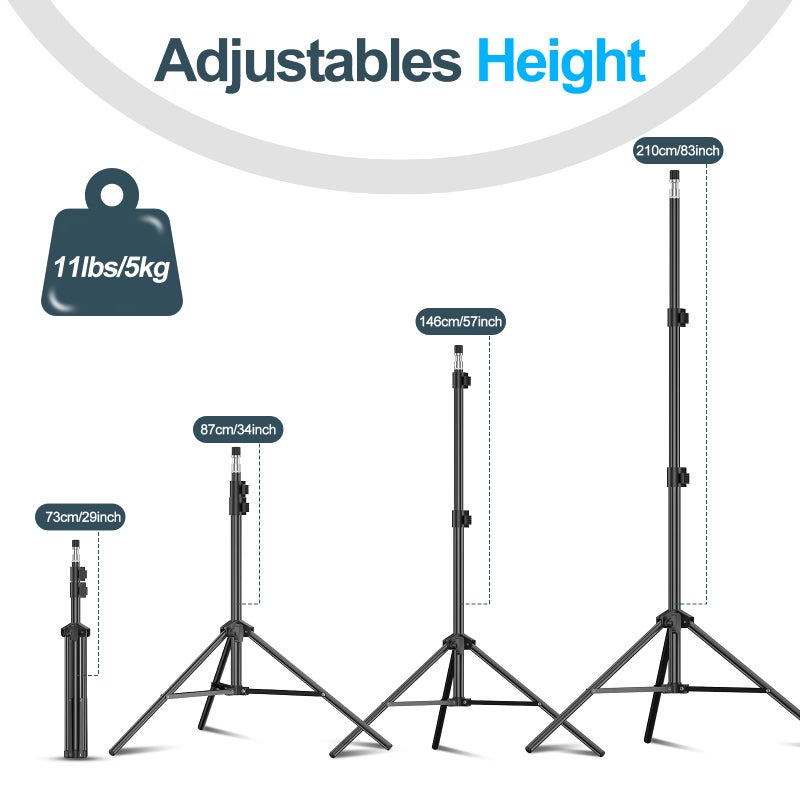 EMART 7 Ft Light Stand for Photography, Portable Photo Video Lighting Tripod with Carry Case for Speedlight, Flash, Softbox, Strobe, Camera, Selfie, Photographic Portrait -1 Pack - Image 3